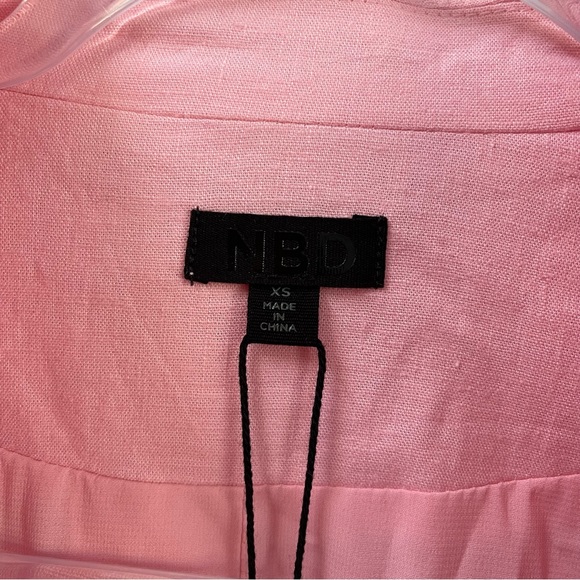 NBD Odilia Blazer Light Pink Linen Blend Size XS - Picture 4 of 5